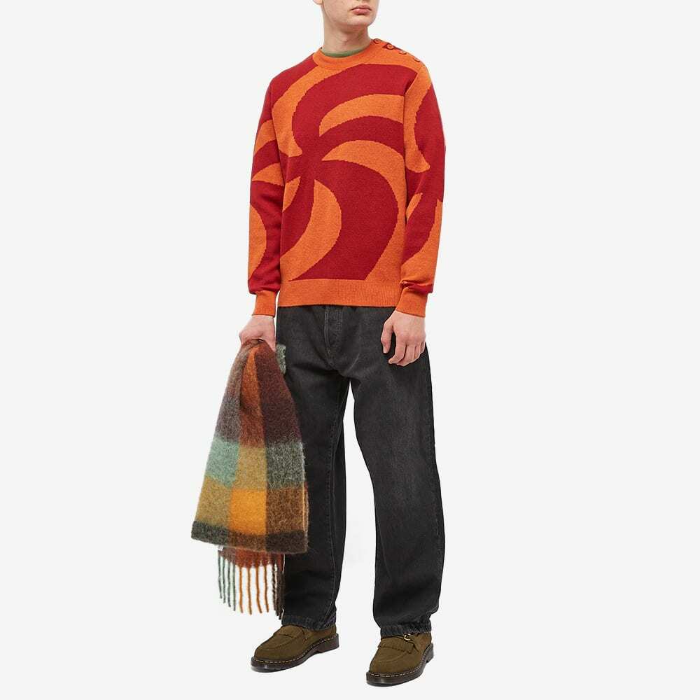Soulland x Armor-Lux Button Crew Knit in Orange Soulland