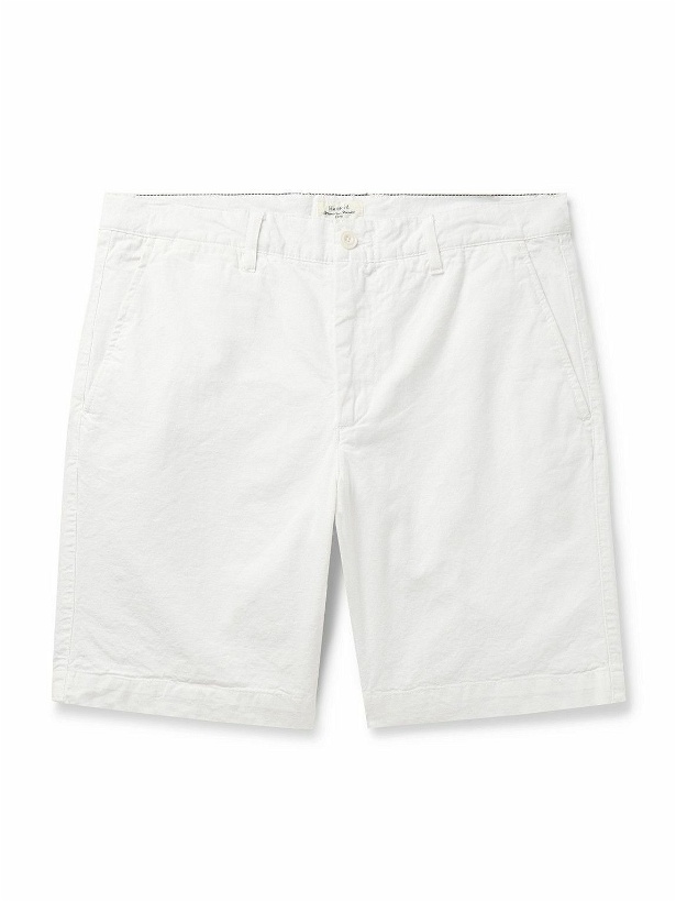Photo: Hartford - Byron Slim-Fit Straight-Leg Garment-Dyed Cotton and Linen-Blend Shorts - White