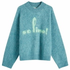 Martine Rose Women's Mohair V-neck Knit Jumper in Blue Teal