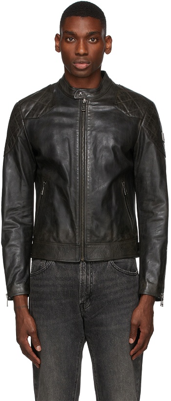 Photo: Belstaff Black Leather Outlaw 2.0 Jacket