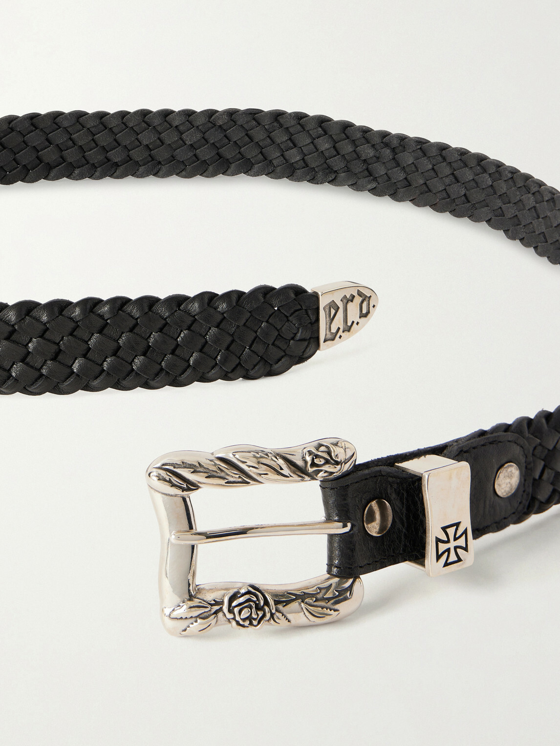Enfants Riches Déprimés - 2.5cm Port of Souls Braided Leather Belt - Black