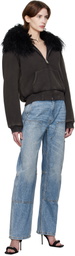 Alexander Wang Gray Faded Shearling Hoodie