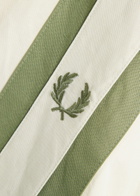Fred Perry Striped Logo-embroidered Woven Shirt Cream