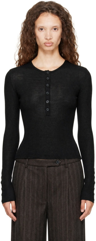 Photo: mfpen Black Long Sleeve Henley