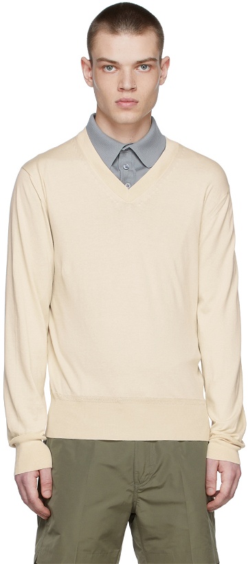 Photo: TOM FORD Beige Cotton Sweater