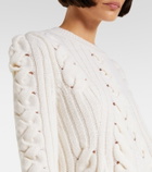 McQueen Cable-knit wool and cashmere sweater
