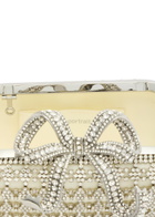 Self-portrait Bow Crystal-embellished Satin box Clutch - Cream - One Size