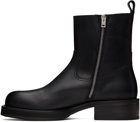 Acne Studios Black Leather Waxed Boots