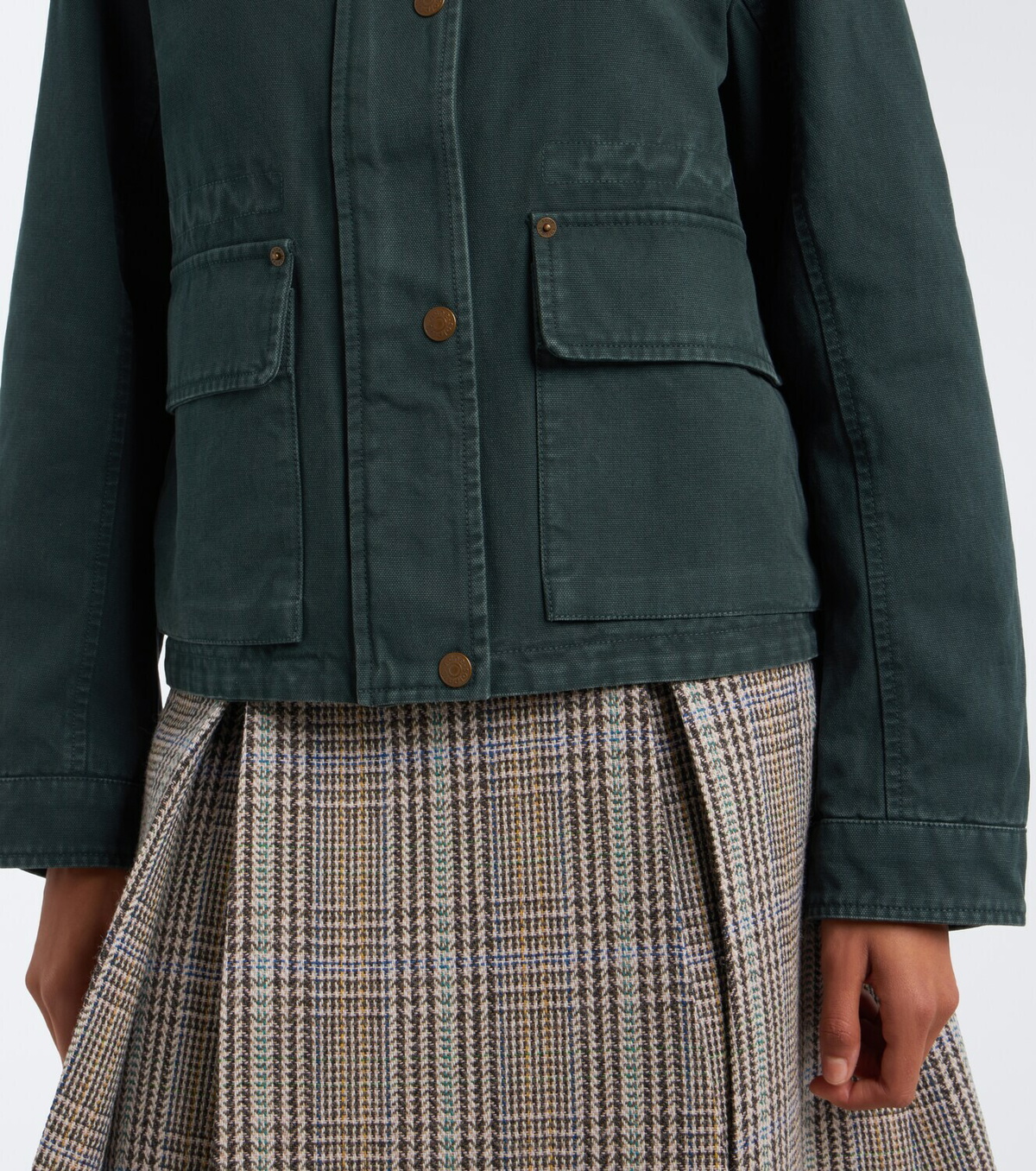 Acne Studios Suede-trimmed cotton canvas jacket