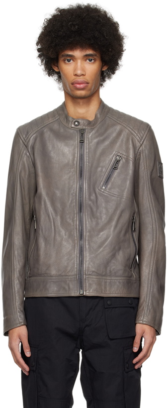 Photo: Belstaff Gray V Racer Leather Jacket