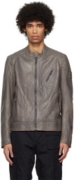 Belstaff Gray V Racer Leather Jacket