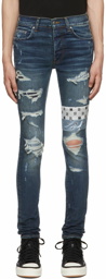 AMIRI Blue Art Patch Jeans