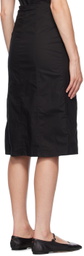 Deiji Studios Black Double Lace Up Midi Skirt