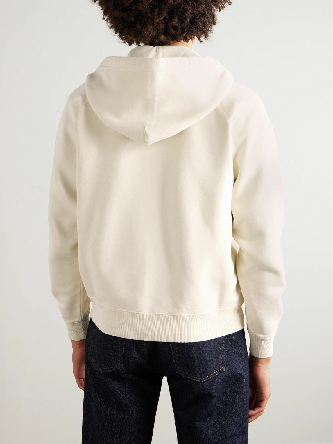 TOM FORD - Slim-Fit Cotton-Jersey Zip-Up Hoodie - Neutrals