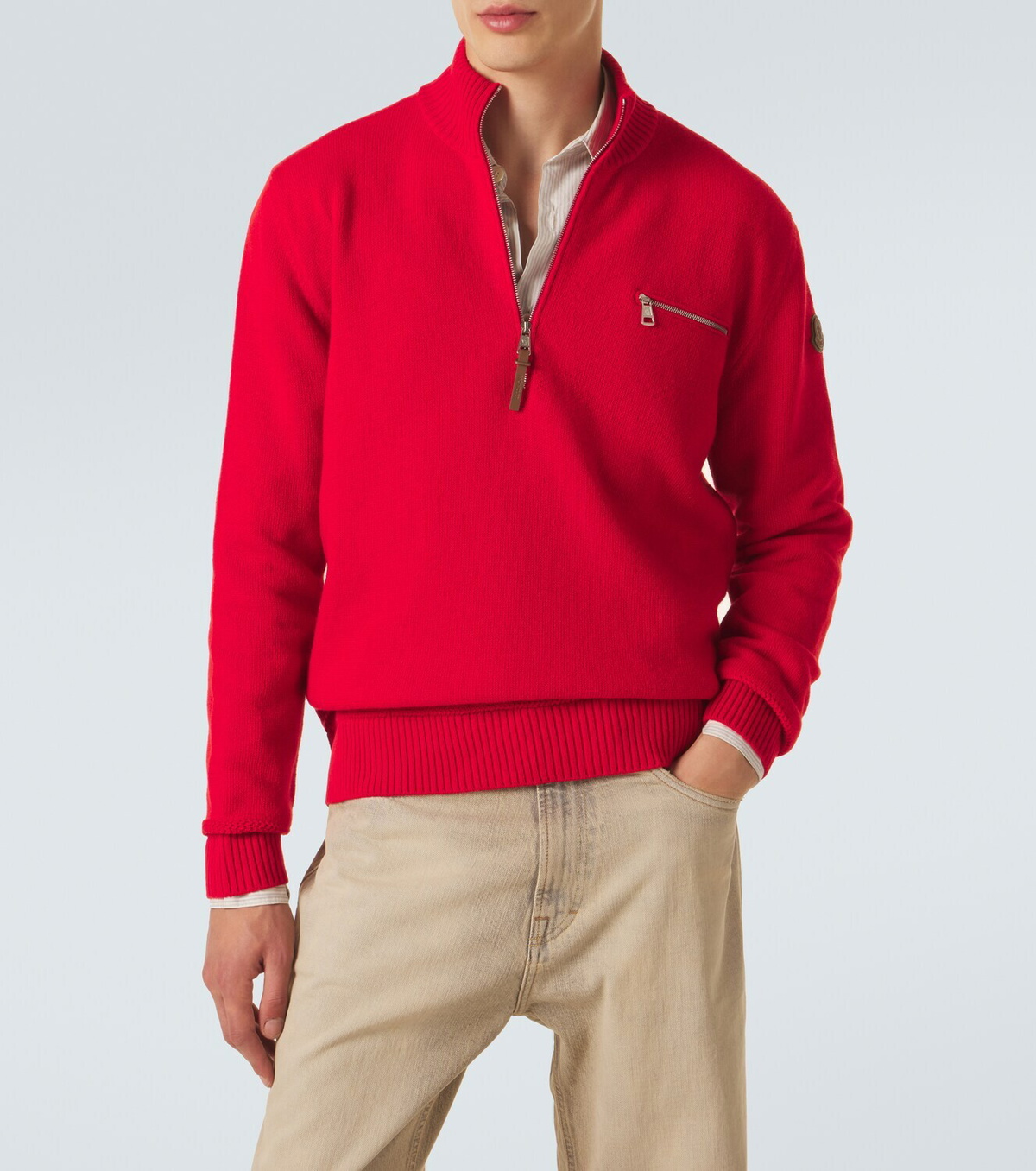 Moncler Wool and cashmere half-zip sweater