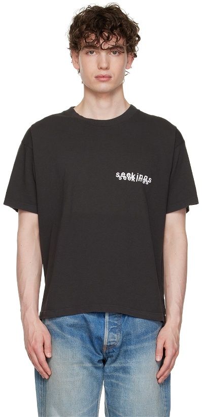Photo: SEEKINGS Black Double Logo T-Shirt