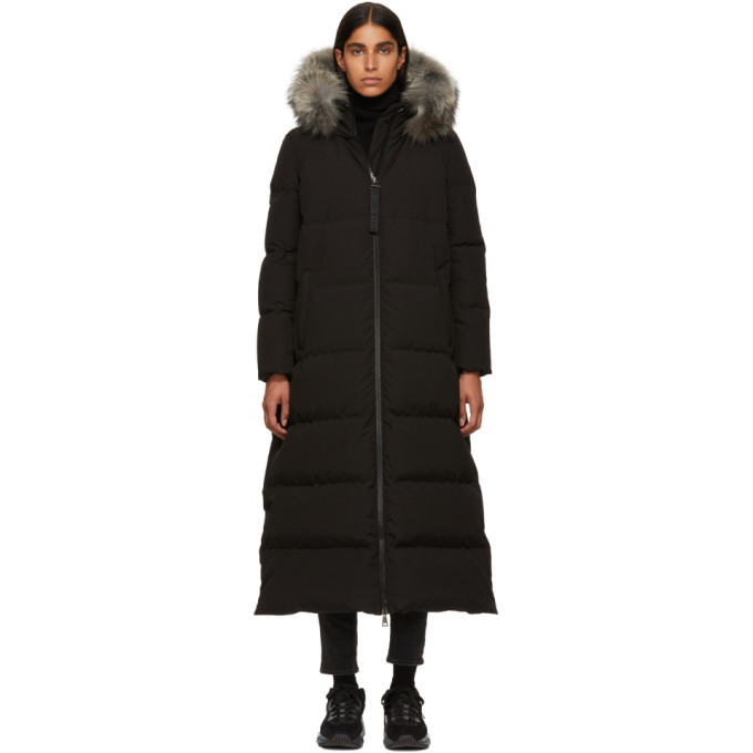 Moncler Black Fur Bernache Down Coat Moncler