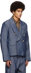 Sebastien Ami. Blue Cotton Blazer