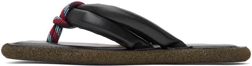 Dries Van Noten Black Knotted Flip Flops Dries Van Noten