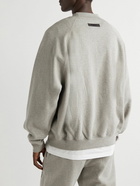 FEAR OF GOD ESSENTIALS - Logo-Flocked Cotton-Blend Jersey Sweatshirt - Gray