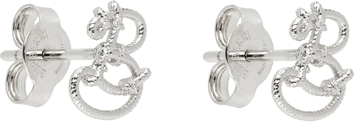 Burberry Silver Small Nautical Knot Stud Earrings