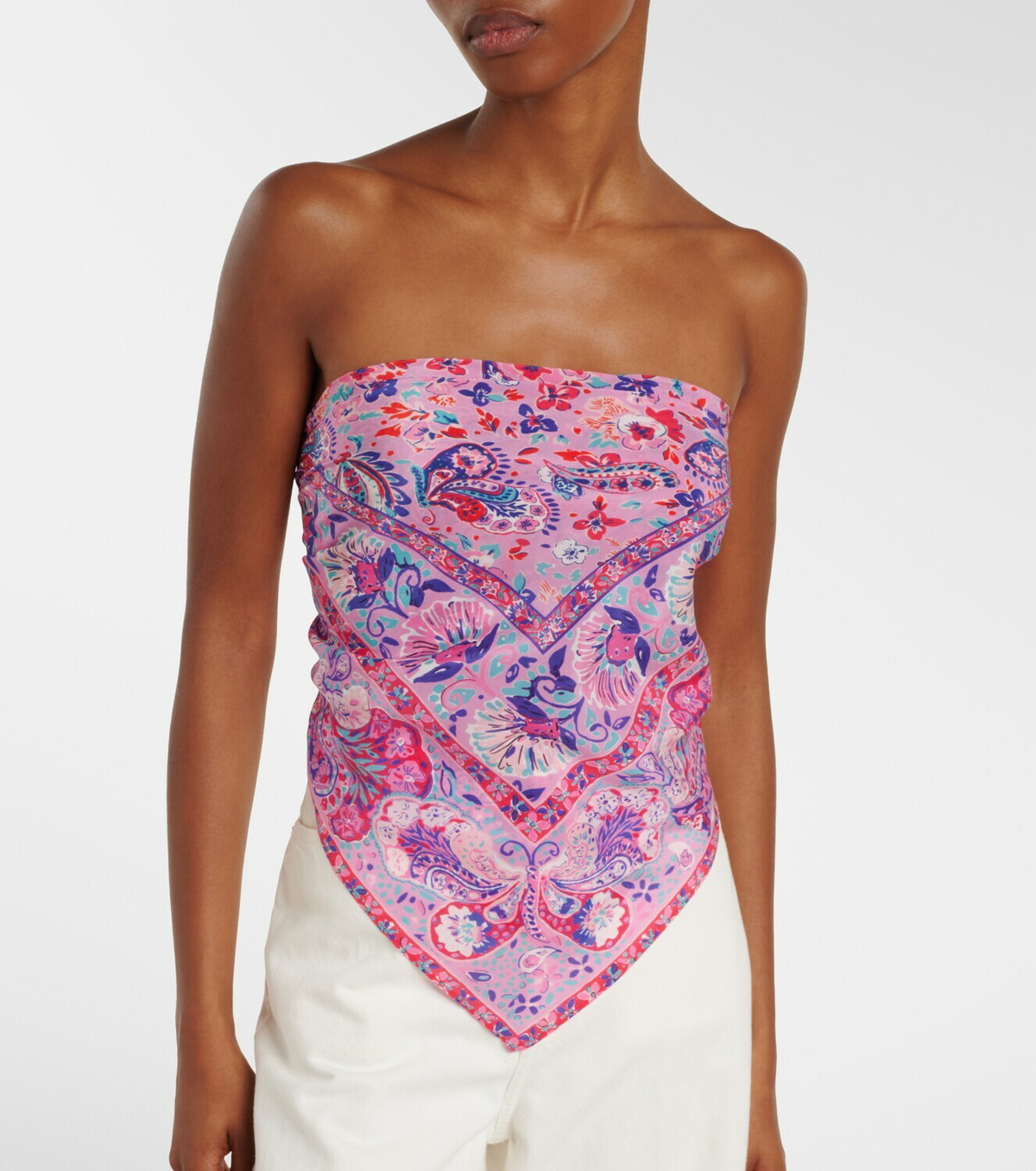 Rixo Menno printed silk top