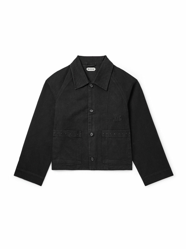 Photo: BODE - Logo-Embroidered Denim Jacket - Black