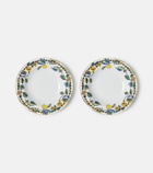 La DoubleJ Borboni White set of 2 porcelain soup plates