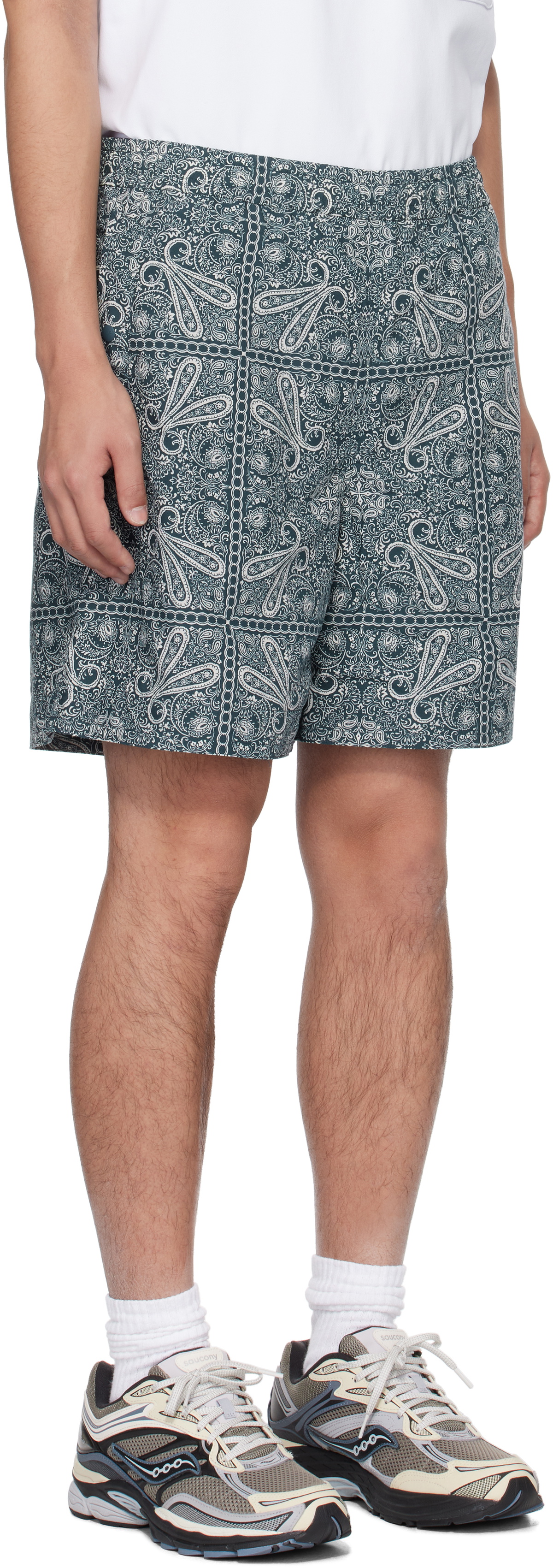 DAIWA PIER39 Navy Paisley Tech Marine Shorts