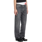 Marine Serre Gray Moon Laser Wash Straight Jeans