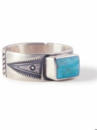 Peyote Bird - Watermark Silver Turquoise Ring - Silver