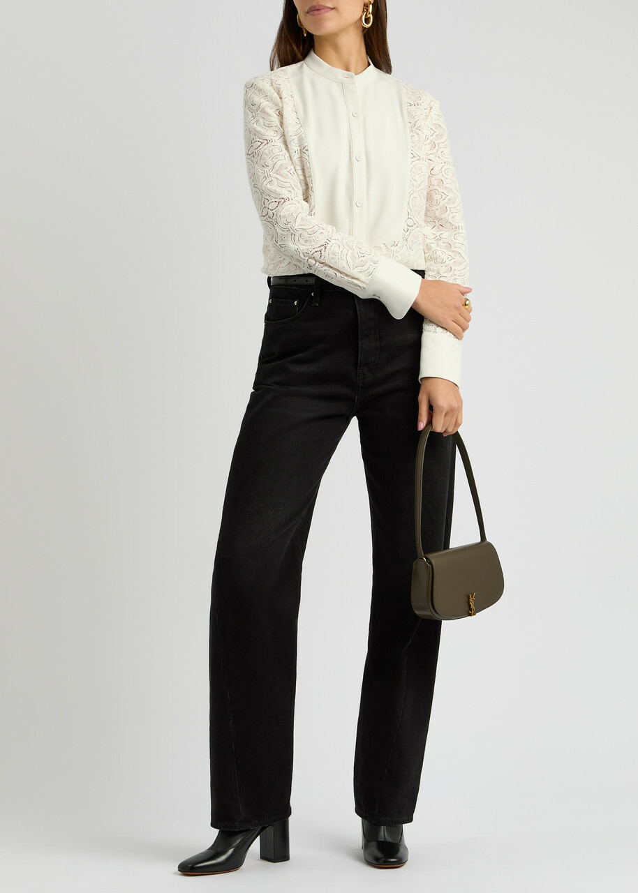 Veronica Beard Naya Lace Blouse Cream