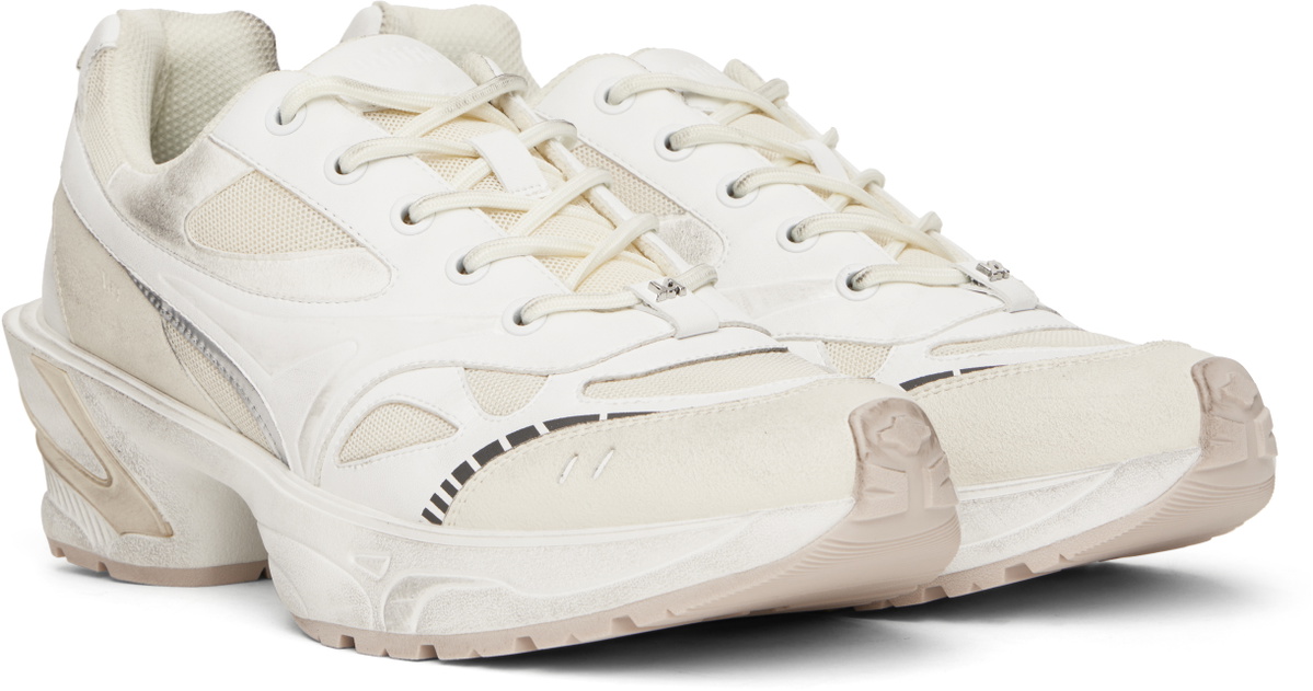 untitlab® Off-White Lace Ups Flex Heel Sneakers