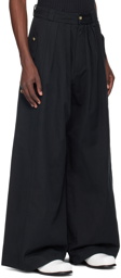 WILLY CHAVARRIA Black Wide-Leg Trousers