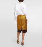 Dries Van Noten Salbina lamé midi skirt