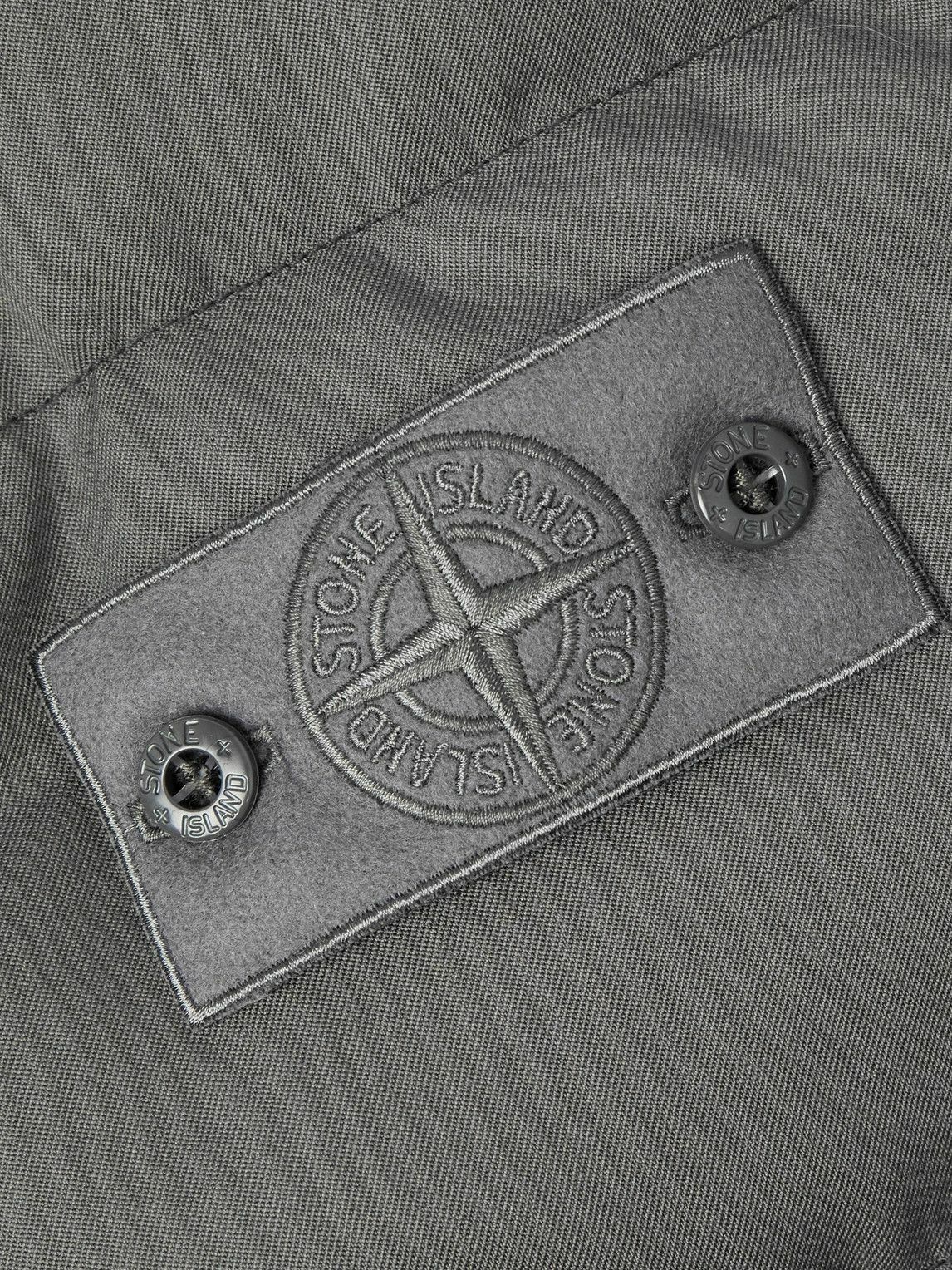 Stone Island - Ghost Logo-Appliquéd Quilted Wool-Twill Down Jacket - Gray