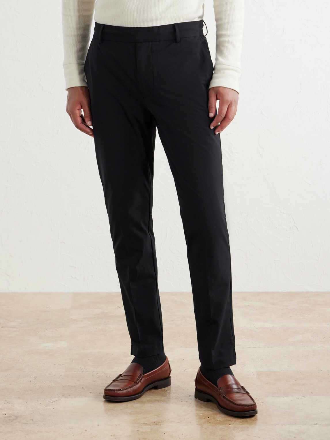 James Perse - Slim-Fit Stretch Cotton-Blend Trousers - Black