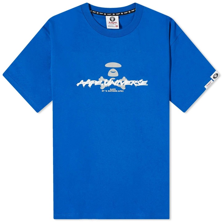 Photo: Men's AAPE Graffiti Ble Camo T-Shirt in Blue