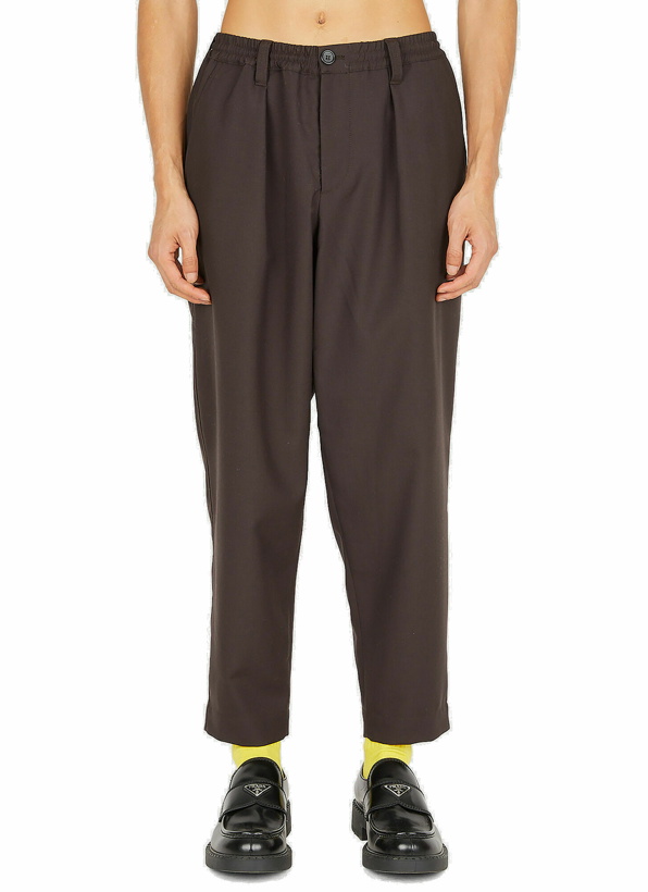 Photo: Elasticated Waist Tapered Pants in Brown
