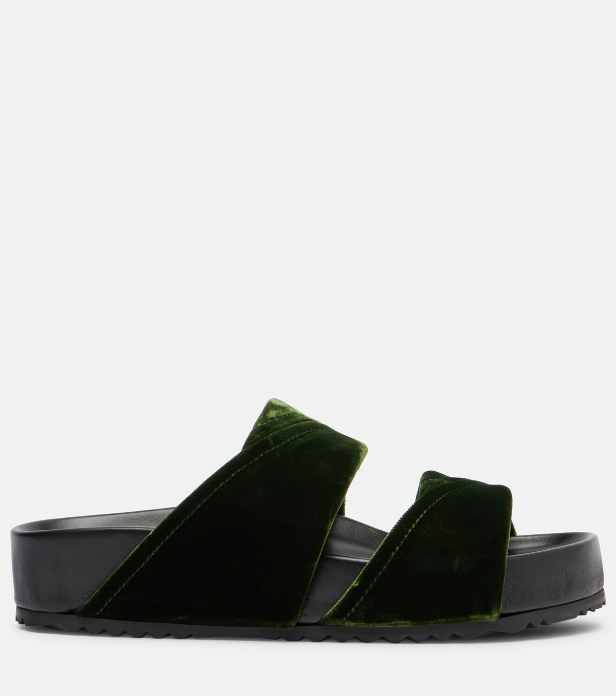 Dries Van Noten Leather-trimmed velvet slides