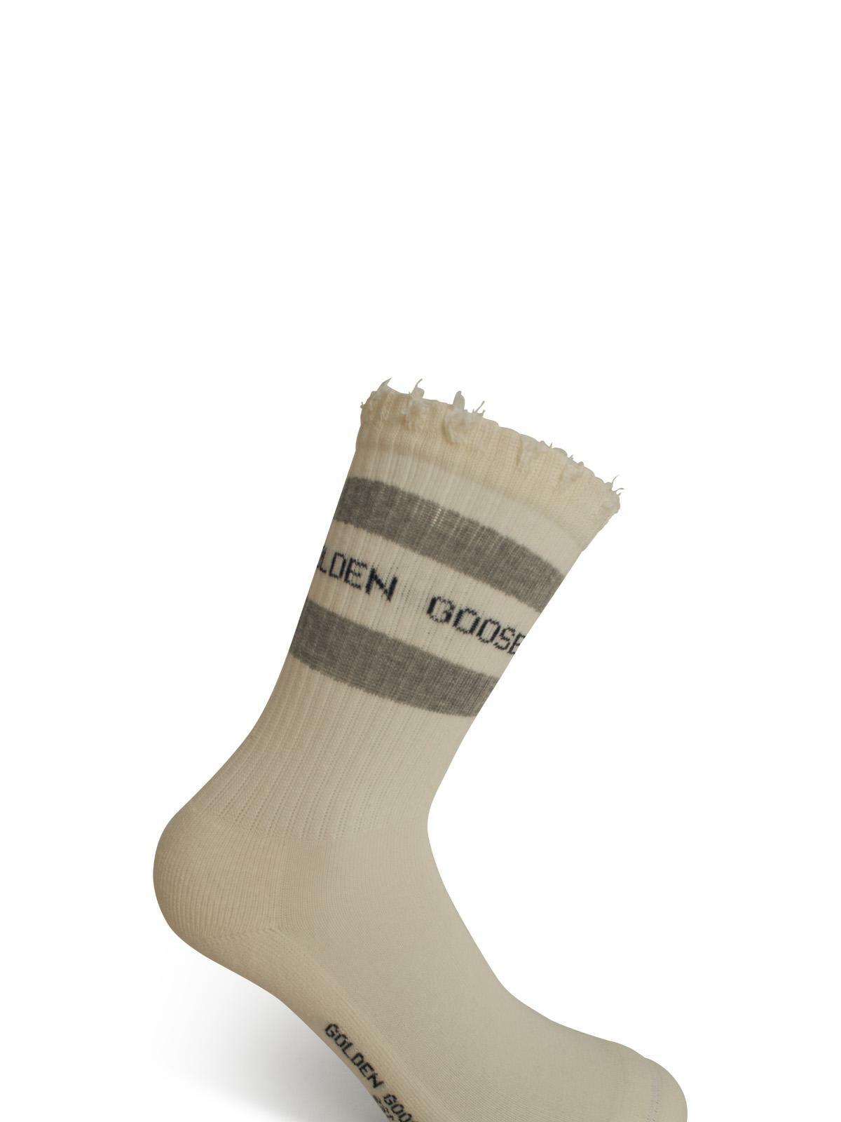 Golden Goose Cream Cotton Blend Socks