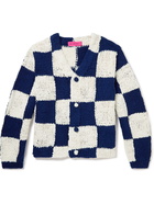 The Elder Statesman - Checked Organic Cotton Cardigan - Blue