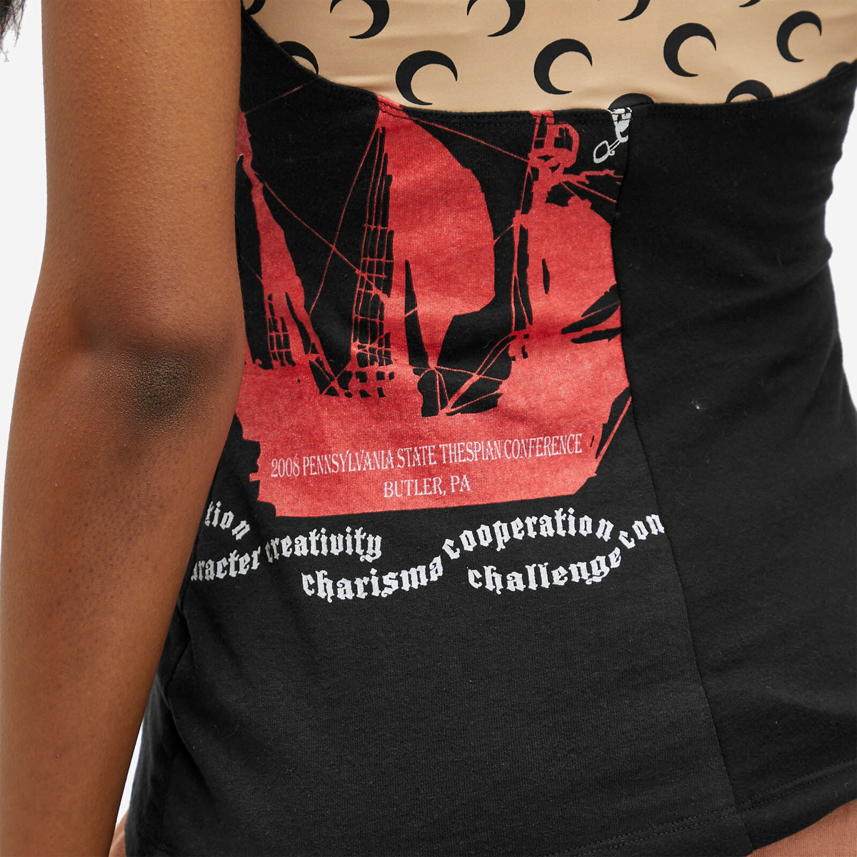 Marine Serre Women's Regenerated Graphic Tank Top in Black