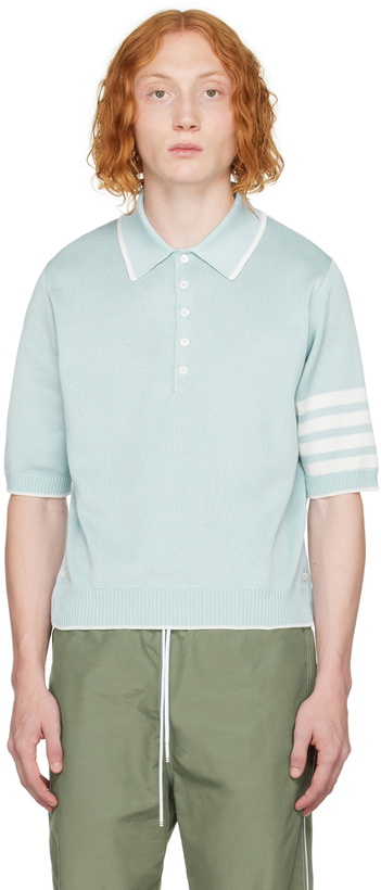 Photo: Thom Browne Blue Birdseye Polo