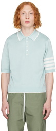 Thom Browne Blue Birdseye Polo