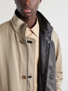 Auralee - Reversible Wool-Twill and Leather Jacket - Neutrals