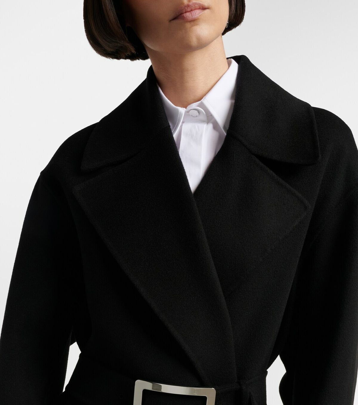 Sportmax Belted virgin wool wrap coat