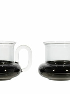 Tom Dixon Black Bump Glass Teacup Set