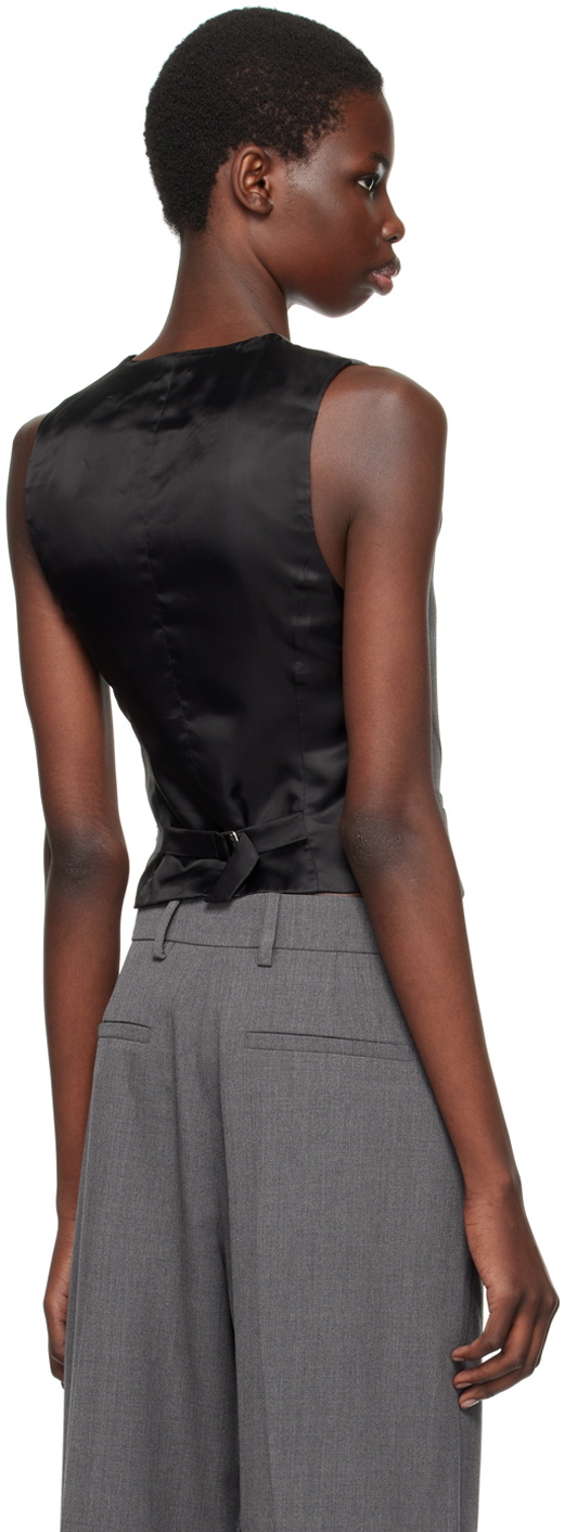 Valentino Gray Wool Gabardine Vest