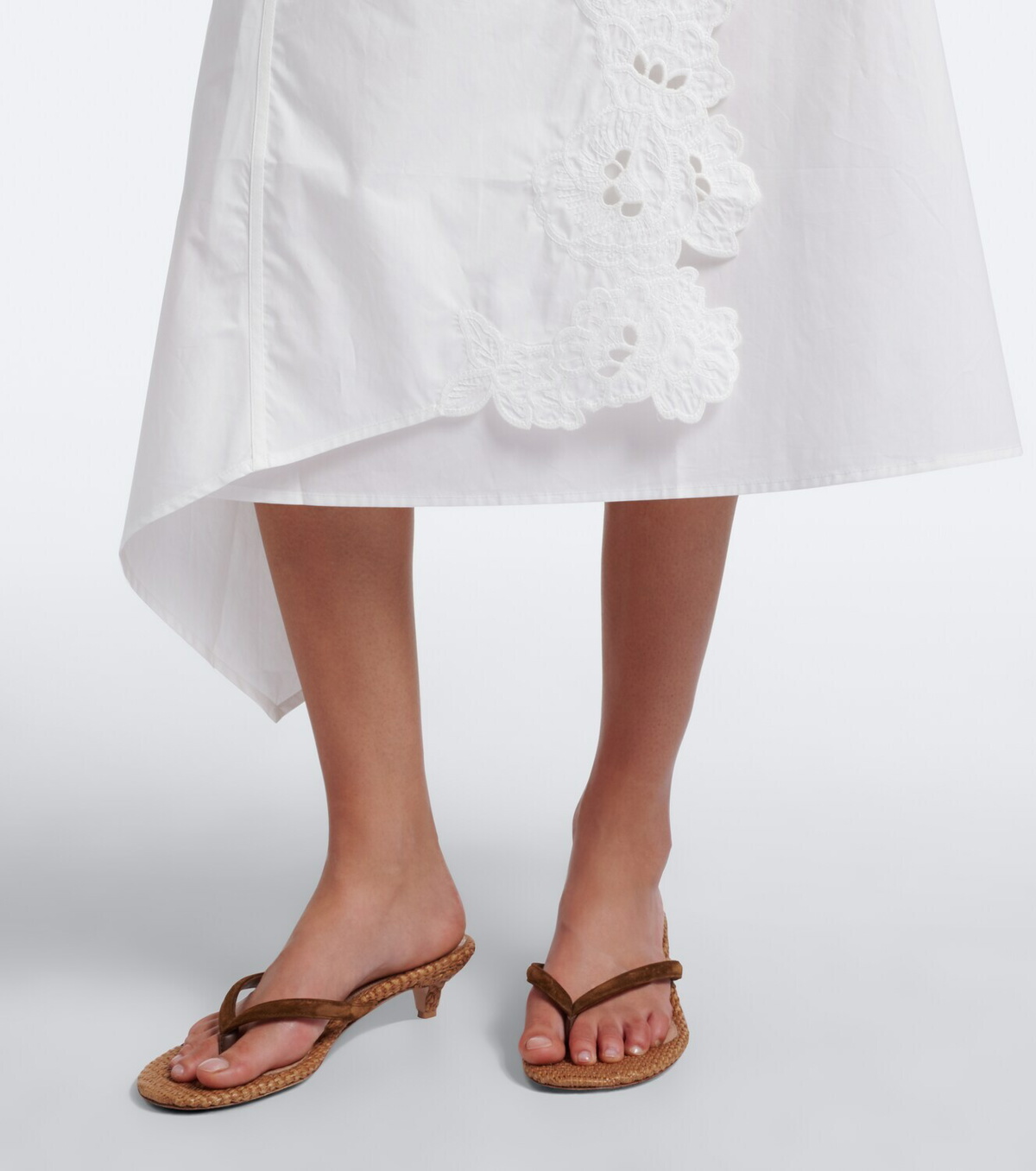 SIR Klara asymmetric cotton midi skirt